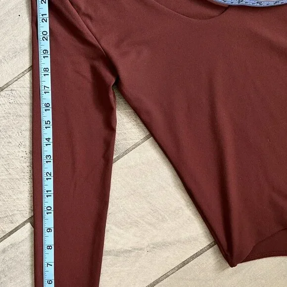 NWOT Nuuds Open Back Bodysuit Medium Black Cherry Slimming Bodycon Holiday Top - Picture 7 of 10